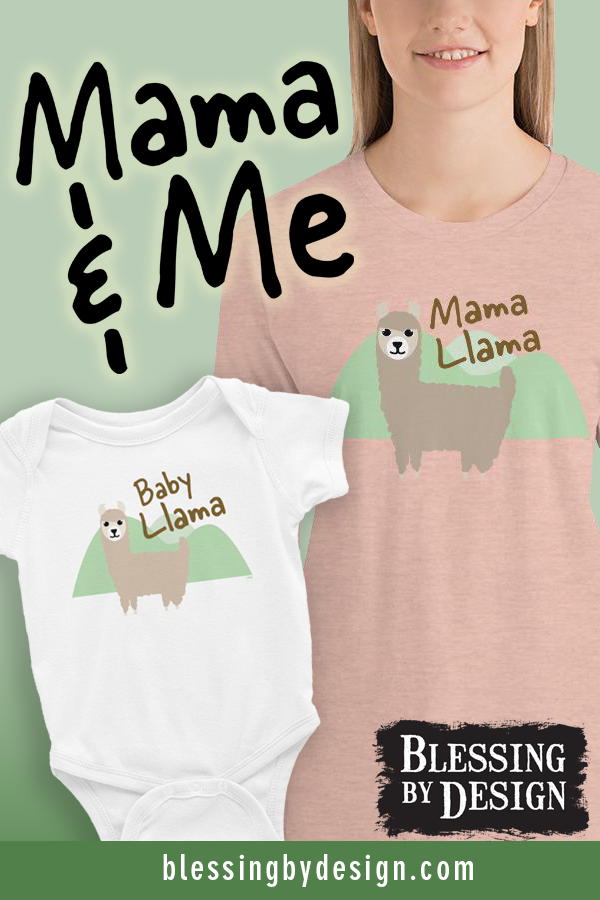Matching Mother and baby Llama shirts