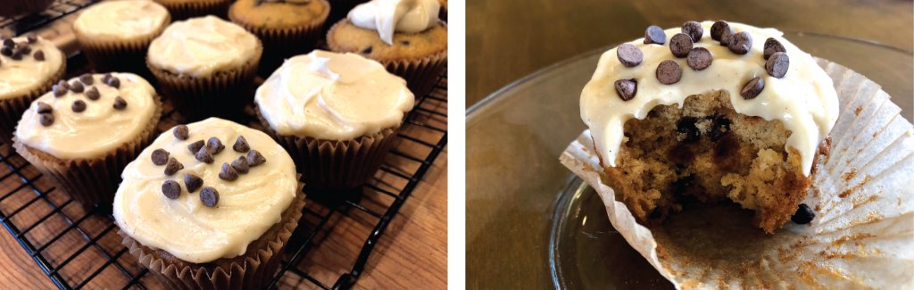 Pumpkin Chocolate Muffin with Maple Cinnamon Cream Cheese Frosting