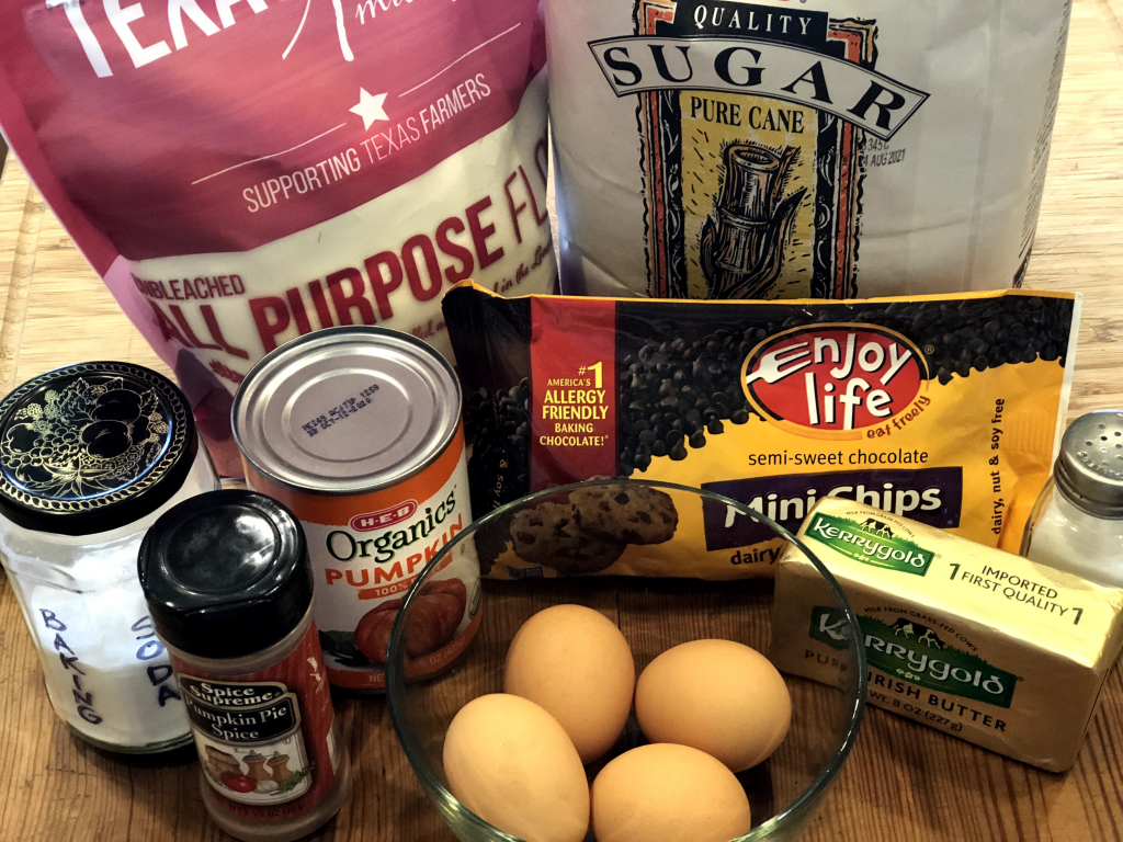 Pumpkin Chocolate Muffin ingredients