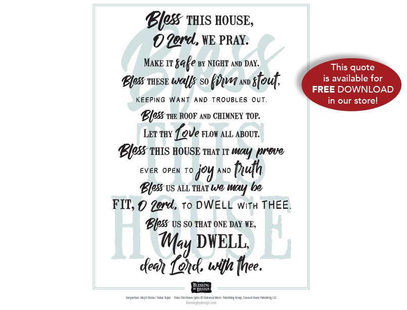 Bless This House Quote