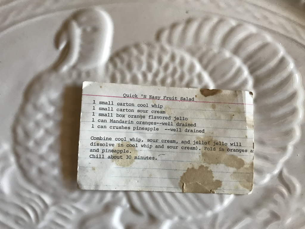 Jello Fruit Salad Recipe Card