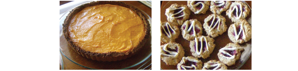 Thanksgiving Menu - Ginger Pumpkin Tart White Chocolate Raspberry Cookies