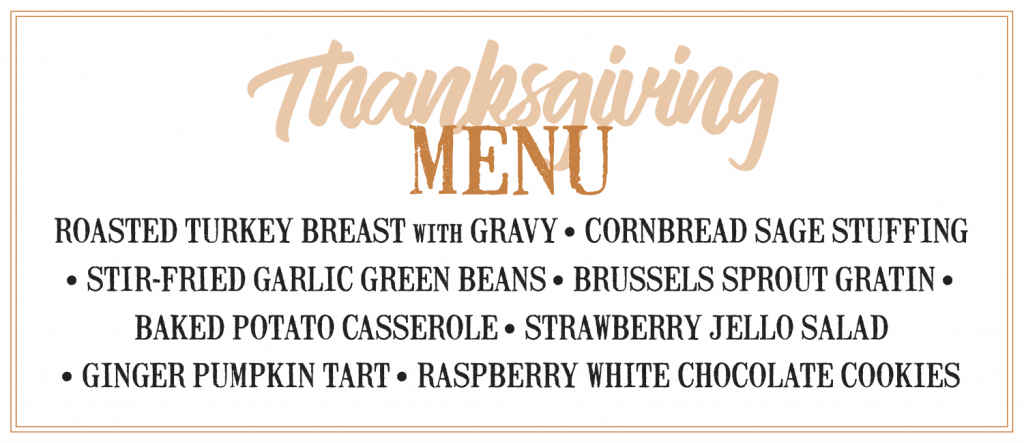 Thanksgiving Food Menu