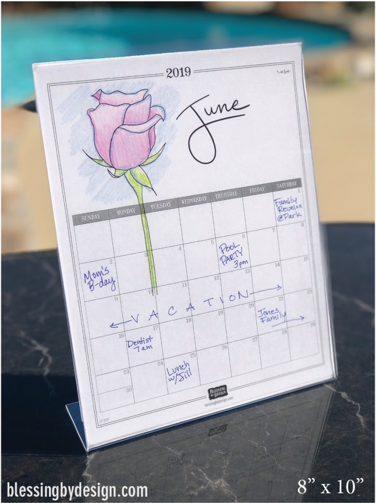 2019 Free Colorable Botanical Calendar