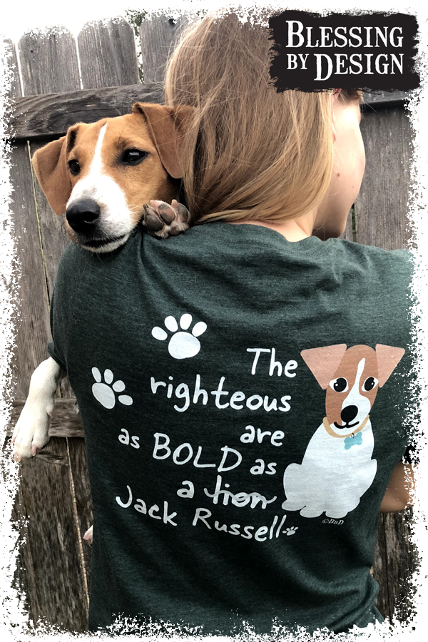 Jack Russell Pet Caricature Portrait on Tshirt