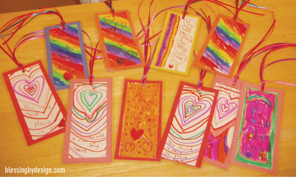 Kids Make Valentine Bookmarks