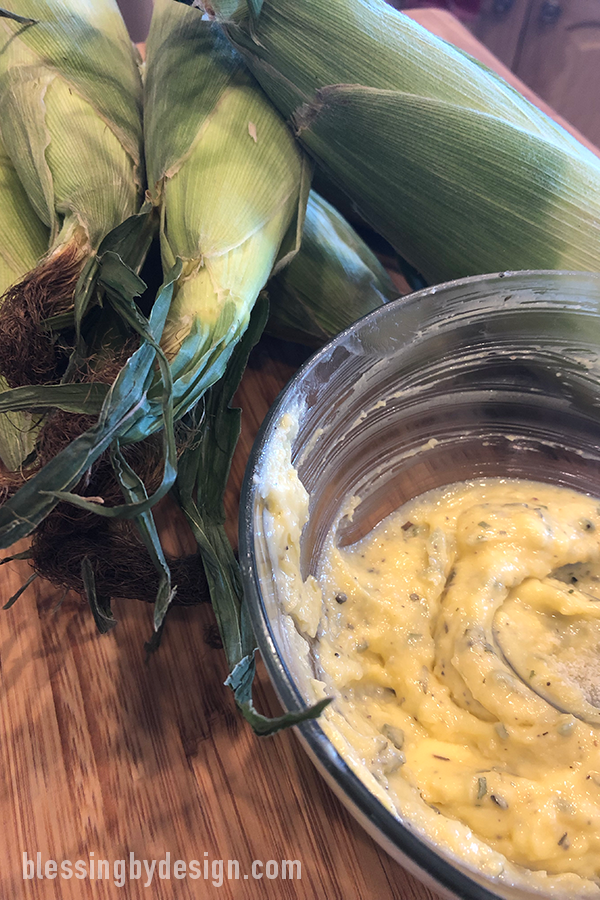 Grilled Corn with herb butter recipe