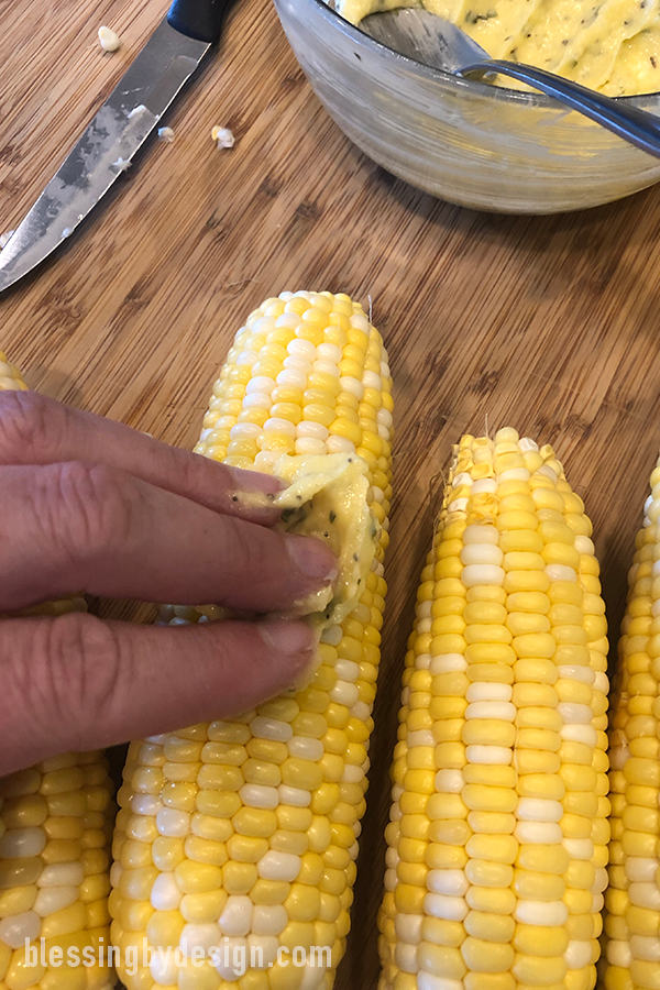 Grilled Corn with herb butter recipe