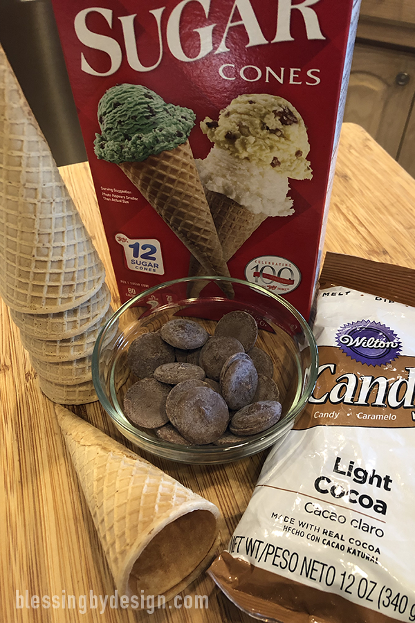 Chocolate Chip Cookie Dough Cones