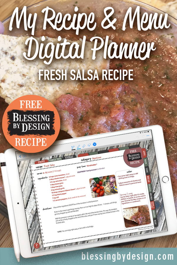Digital Planner Recipe Sticker Fresh Salsa