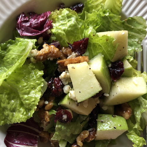 Mason Jar Chicken Salad with Apples, Walnuts, and Gorgonzola