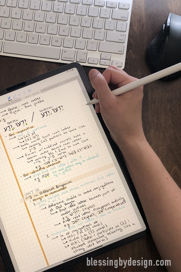 digital student notes on GoodNotes4