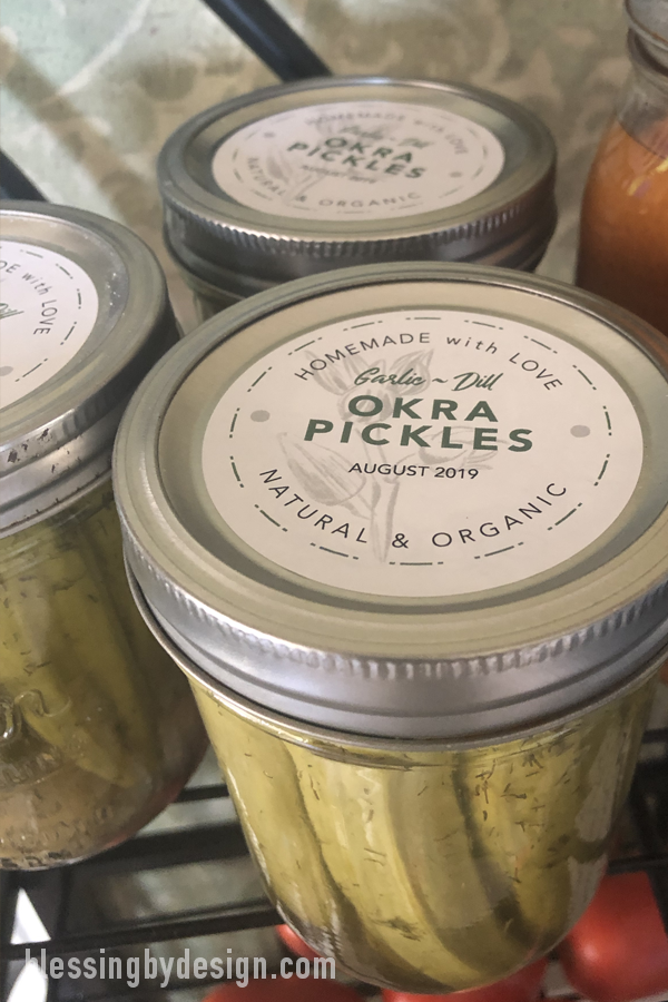 Pickled Okra - Canning Label