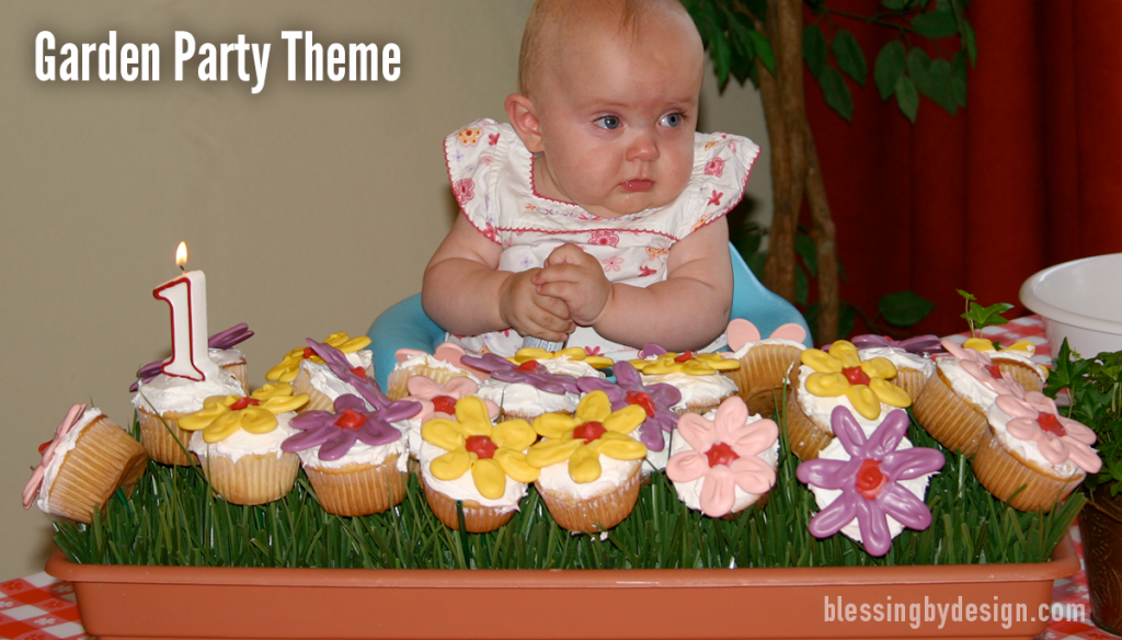 Garden Theme First Birthday Cupcakes