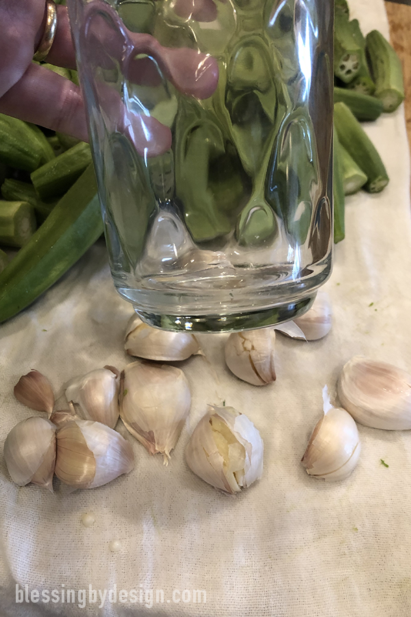 smash garlic