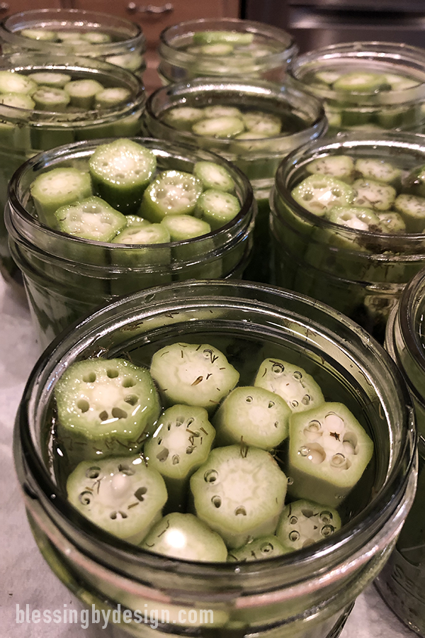 fill jars with liquid to 1/4 inch from top edge
