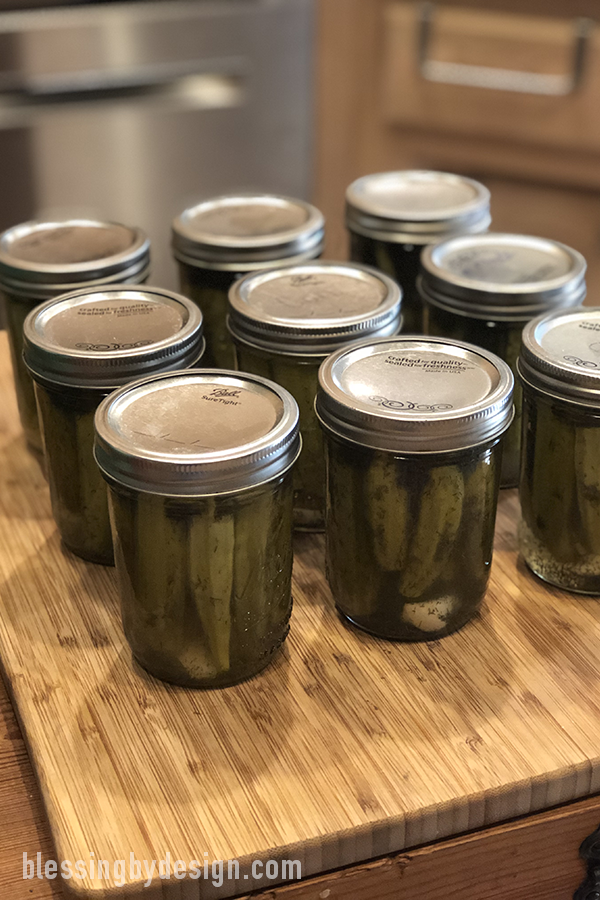 sealed pickled okra jars