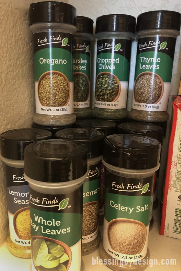 stock pantry with spices