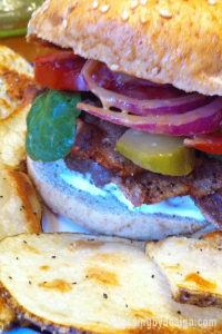 homemade grass-fed beef burger