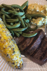 grilled steak grilled corn green beans